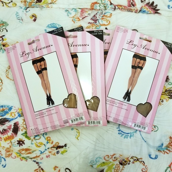 Leg Ave Cuban Heel Backseam Stockings NWT - Picture 4 of 8